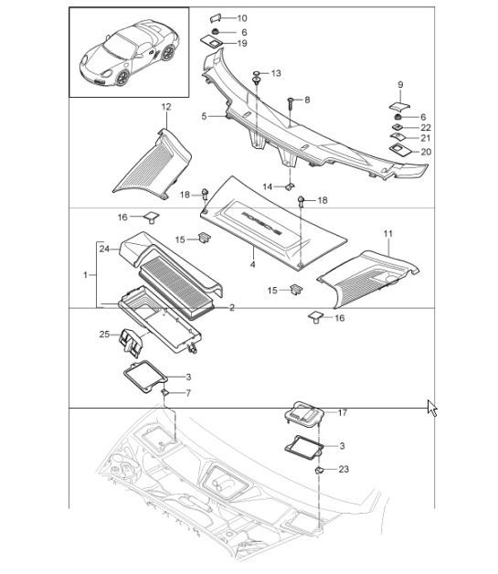 Diagram 813-20 Porsche Boxster 986/987/981 (1997-2016) Body