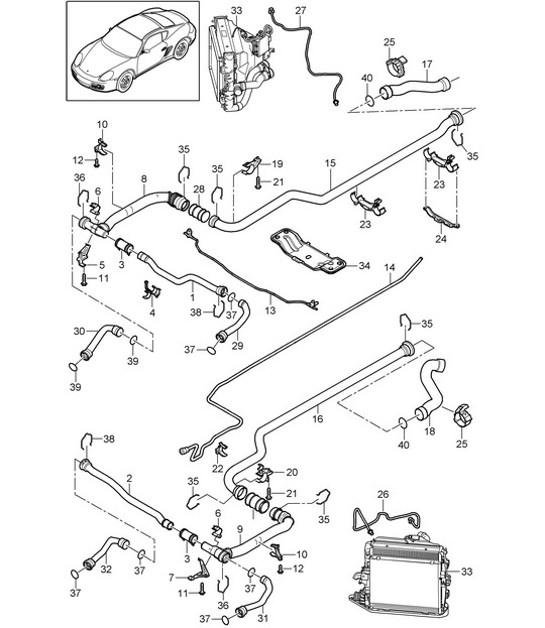 Diagram 105-010 Porsche Cayman 987C/981C (2005-2016) Engine