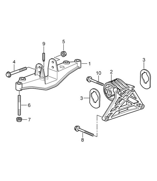 Diagram 109-000 Porsche Cayman 987C/981C (2005-2016) Moteur