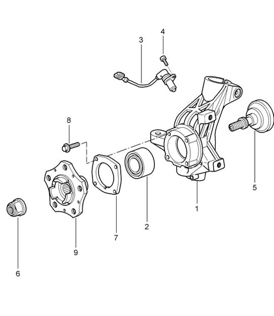 Diagram 401-005 Porsche Cayman 987C/981C (2005-2016) Front Axle, Steering 