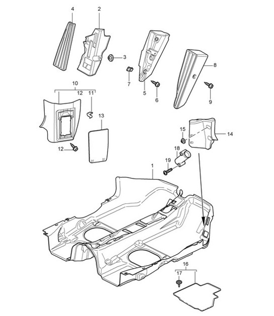 Diagram 807-002 Porsche Cayman 987C/981C (2005-2016) Body