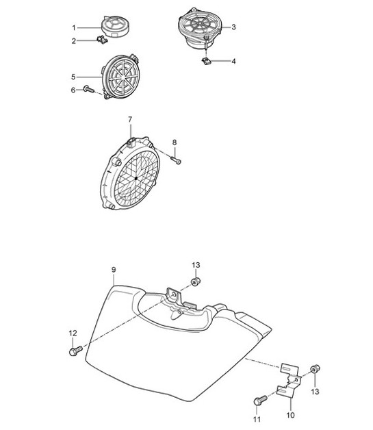 Diagram 911-005 Porsche Cayman 987C/981C (2005-2016) Electrical equipment