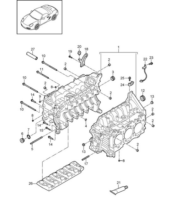 Diagram 101-005 Porsche Cayman 987C/981C (2005-2016) Motore