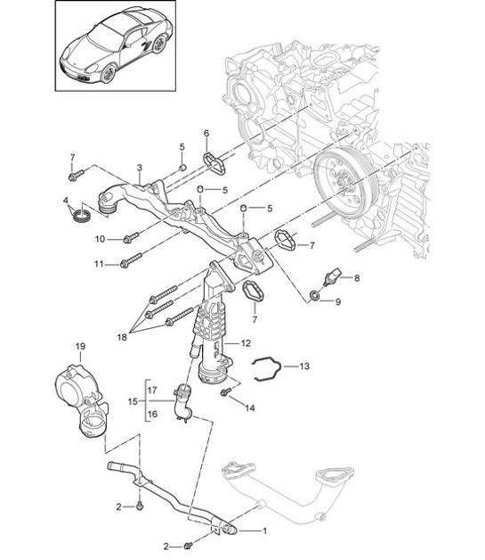 Diagram 105-003 Porsche Cayman 987C/981C (2005-2016) Motor