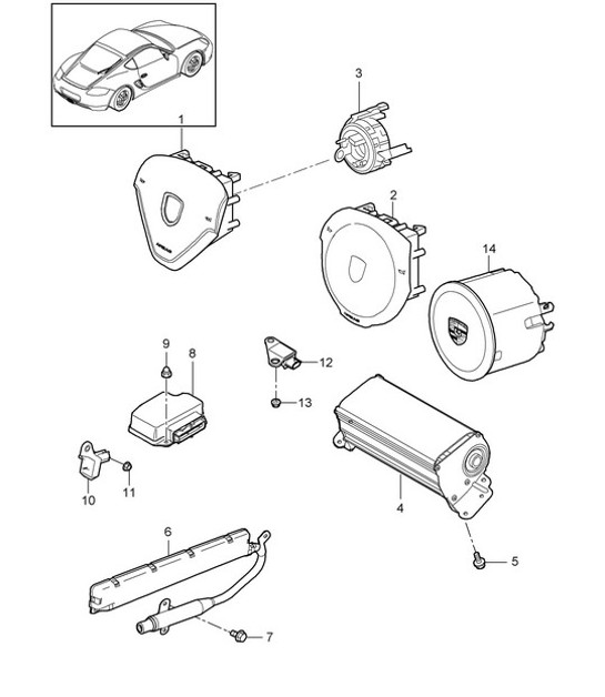 Diagram 403-006 Porsche Cayman 987C/981C (2005-2016) Front Axle, Steering 