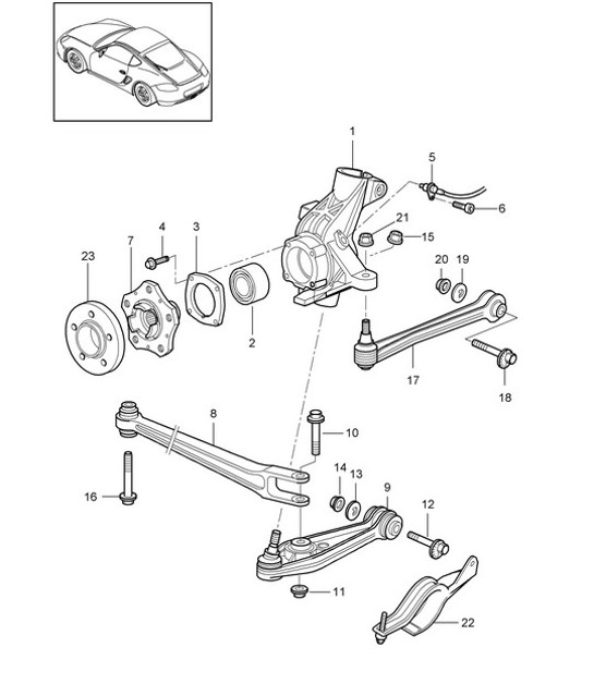 Diagram 501-000 Porsche Cayman 987C/981C (2005-2016) Rear Axle