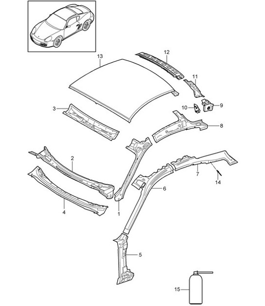 Diagram 801-045 Porsche Cayman 987C/981C（2005-2016 年）  车身