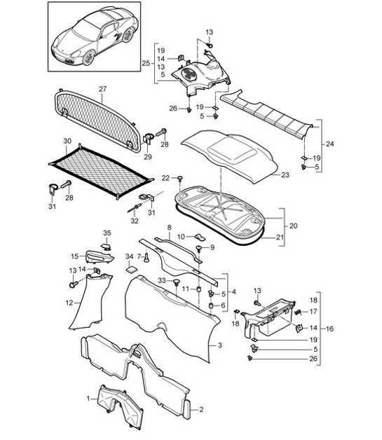 Diagram 807-005 Porsche Cayman 987C/981C (2005-2016) Body