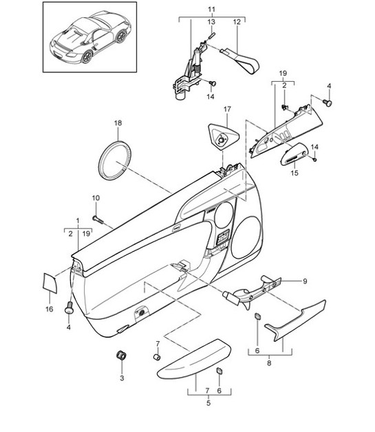 Diagram 807-011 Porsche Cayman 987C/981C (2005-2016) Body