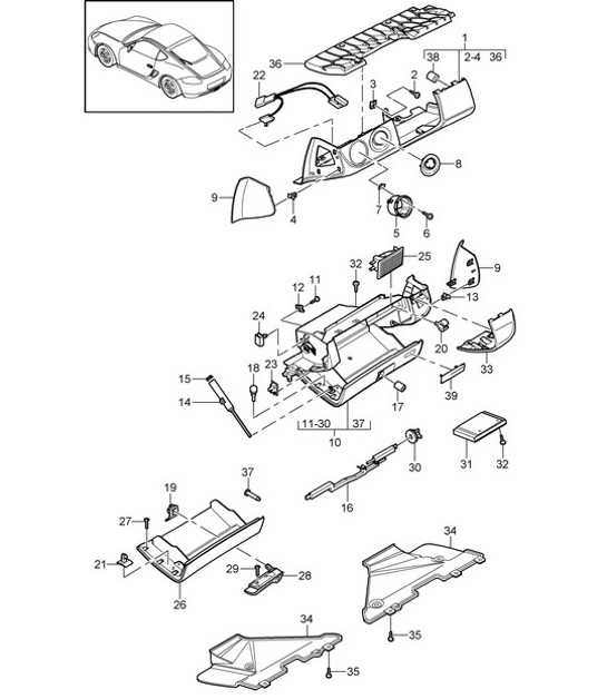 Diagram 809-003 Porsche Cayman 987C/981C (2005-2016) Body