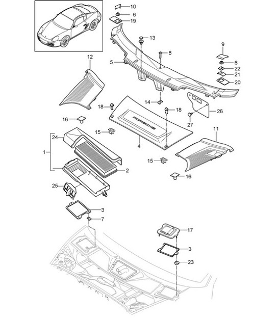 Diagram 813-020 Porsche Cayman 987C/981C (2005-2016) Body