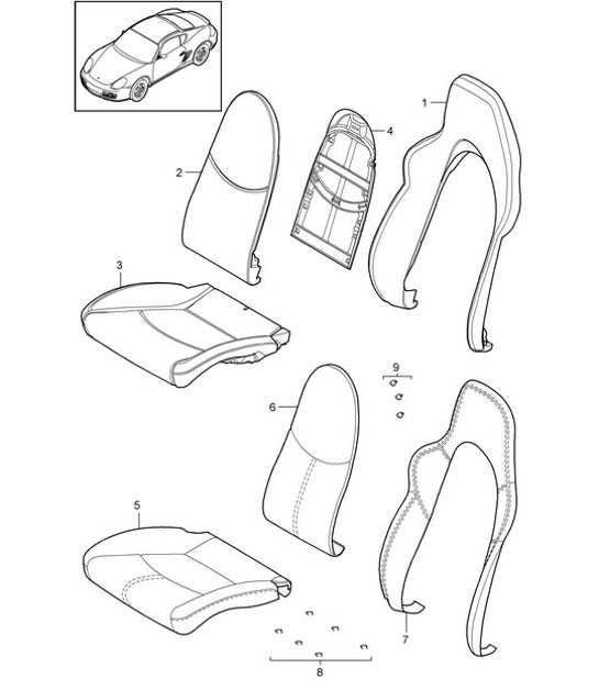 Diagram 817-017 Porsche Cayman 987C/981C (2005-2016) Body