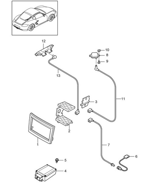 Diagram 911-001 Porsche Cayman 987C/981C (2005-2016) Electrical equipment