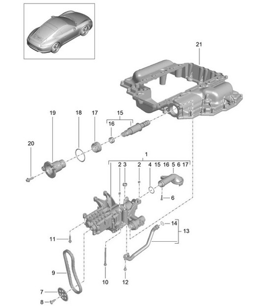 Diagram 104-000 Porsche 991 (911) MK1 2012-2016 Engine