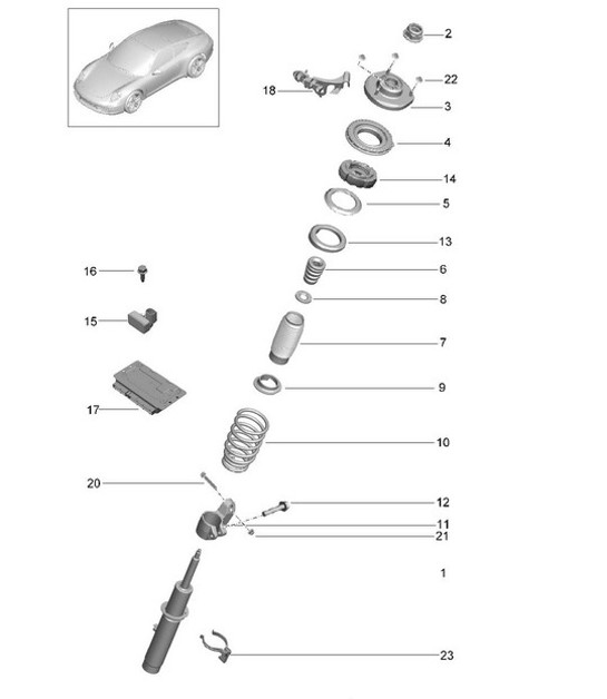 Diagram 402-000 Porsche 991 (911) MK1 2012-2016 Front Axle, Steering 