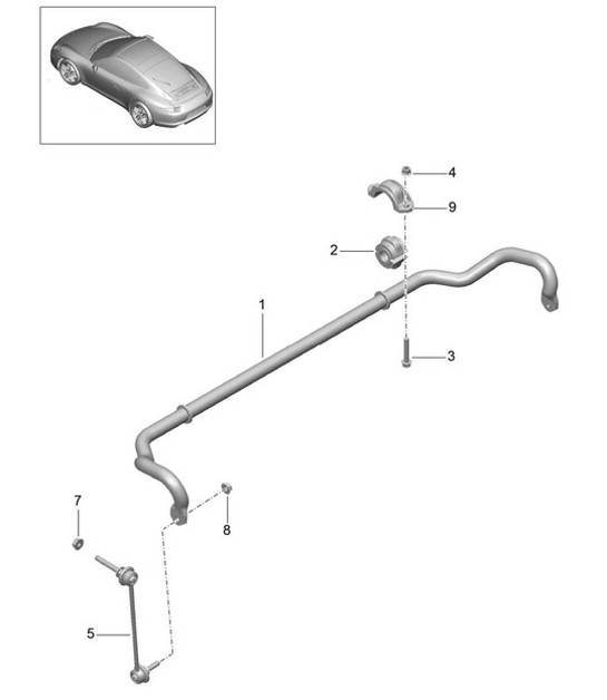 Diagram 402-005 Porsche 991 (911) MK1 2012-2016 Essieu avant, Direction 