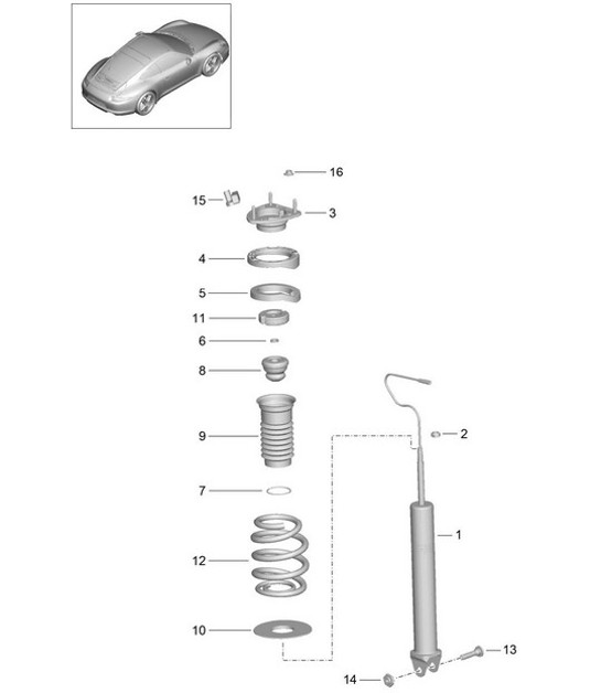 Diagram 502-000 Porsche 991 (911) MK1 2012-2016 Rear Axle