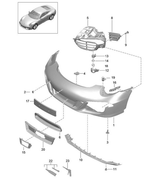 Diagram 802-005 Porsche 991 (911) MK1 2012-2016 Carrosserie