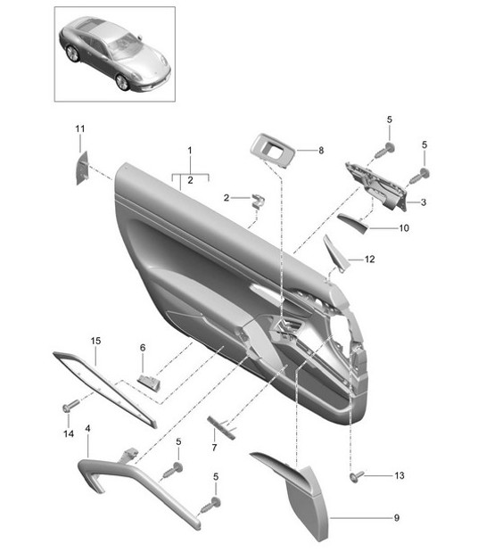 Diagram 808-045 Porsche 991 (911) MK1 2012-2016 Karosserie