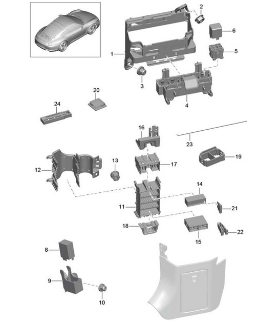 Diagram 902-000 Porsche 991 (911) MK1 2012-2016 Electrical equipment