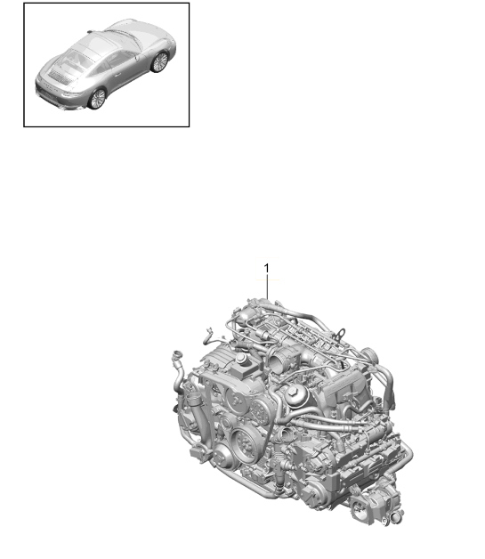 Diagram 101-001 Porsche 991 (911) MK2 2016-2019 Engine