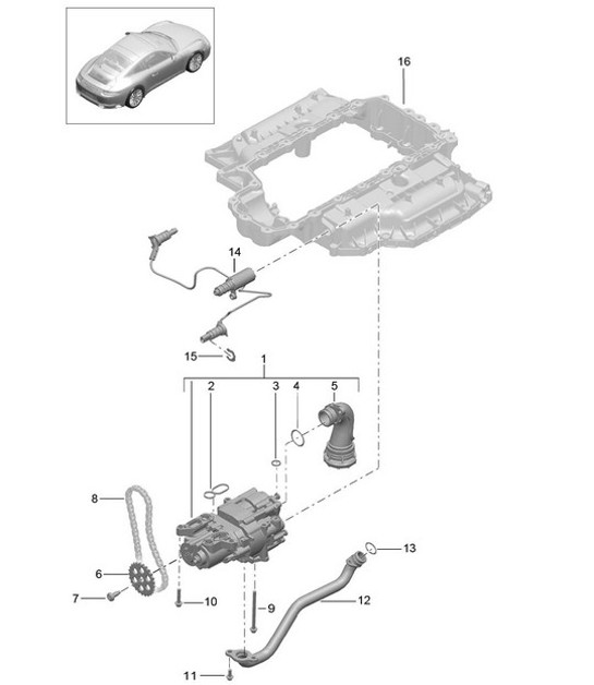 Diagram 104-000 Porsche 991 (911) MK2 2016-2019 Engine