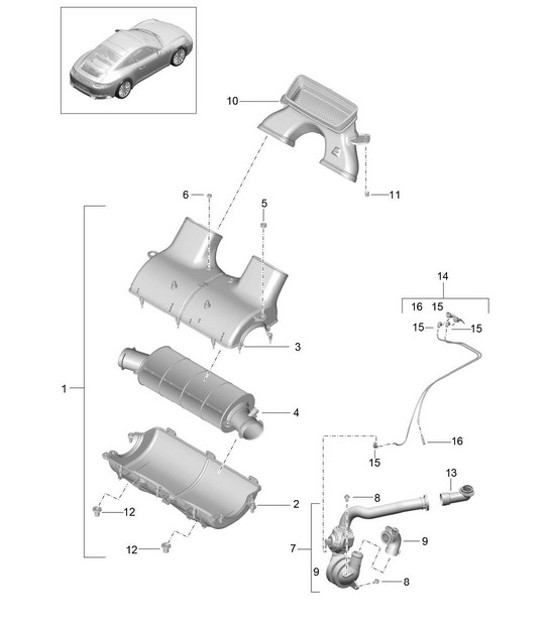 Diagram 106-000 Porsche 991 (911) MK2 2016-2019 Engine