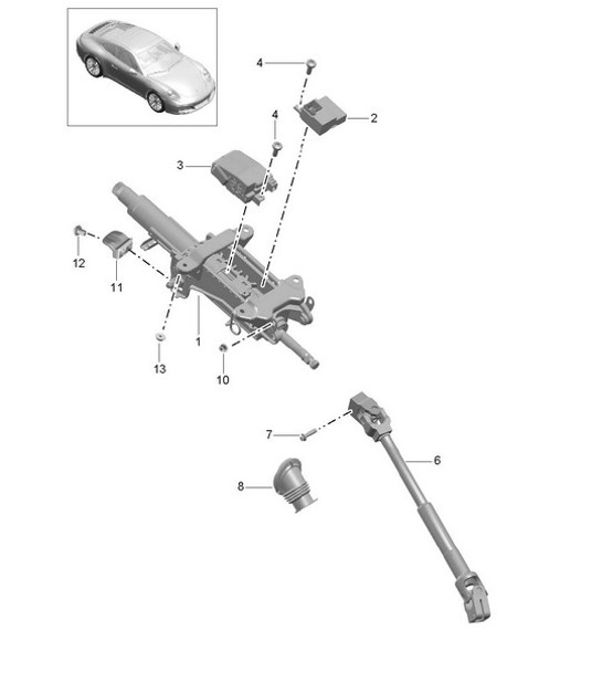 Diagram 403-006 Porsche Cayman 987C/981C (2005-2016) Front Axle, Steering 