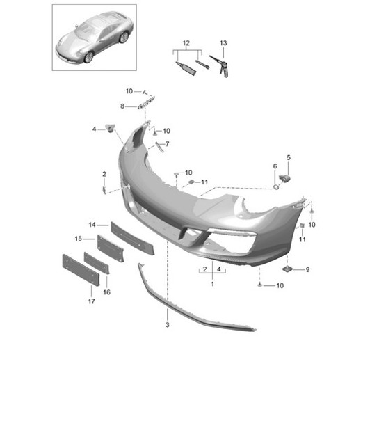 Diagram 802-001 Porsche 991 (911) MK2 2016-2019 Body