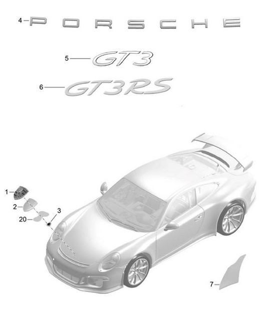 Diagram 810-000 Porsche 991 (911) MK1 2012-2016 Body