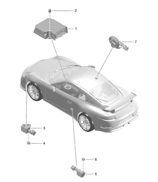 Diagram 901-005 Porsche 991 (911) MK1 2012-2016 Electrical equipment