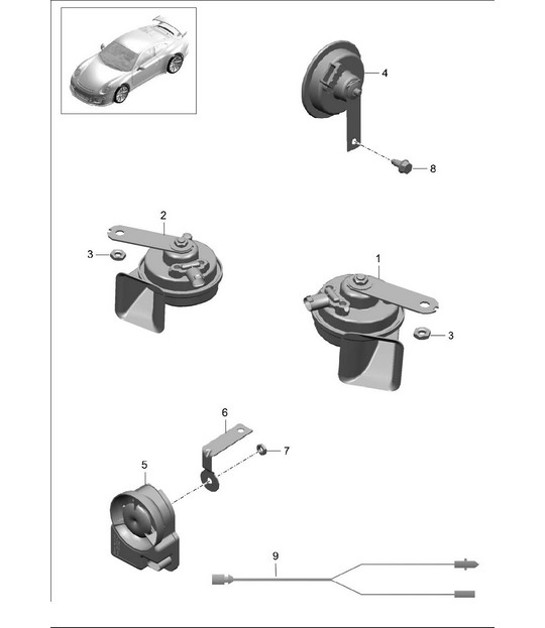 Diagram 903-000 Porsche 991 (911) MK1 2012-2016 Electrical equipment