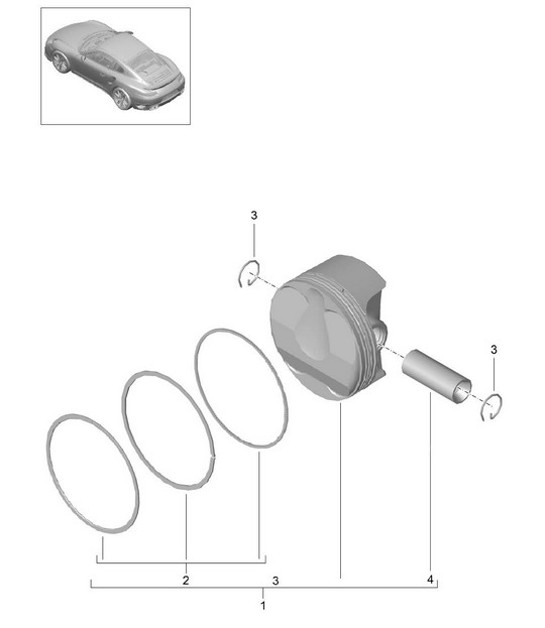 Diagram 102-005 Porsche 991 (911) MK2 2016-2019 Engine