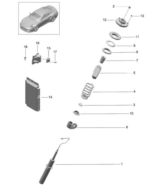 Diagram 402-000 Porsche 991 (911) MK1 2012-2016 Front Axle, Steering 