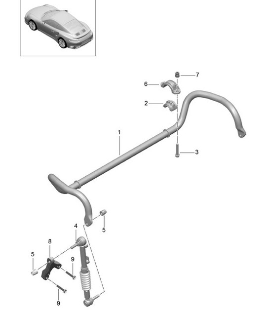 Diagram 402-012 Porsche 991 (911) MK2 2016-2018 Essieu avant, Direction 