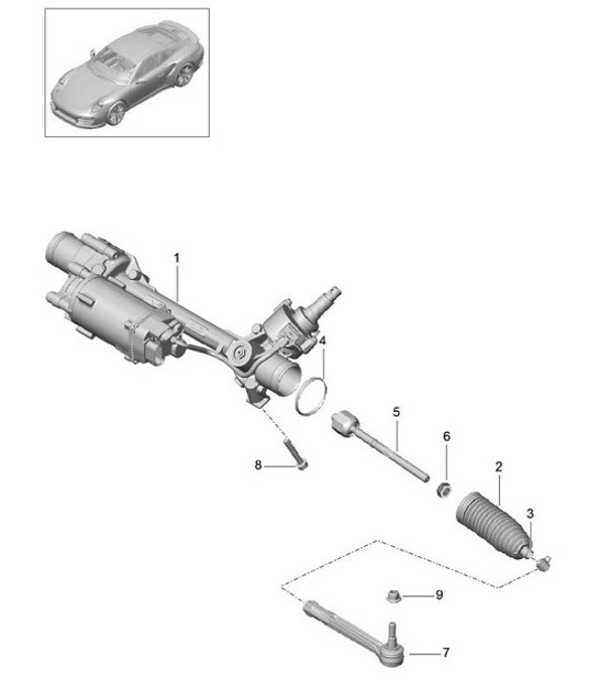 Diagram 403-000 Porsche 991 (911) MK1 2012-2016 Front Axle, Steering 