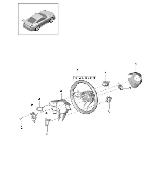 Diagram 403-014 Porsche 991 (911) MK2 2016-2019 Front Axle, Steering 