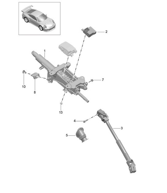 Diagram 403-016 Porsche 991 (911) MK2 2016-2019 Front Axle, Steering 