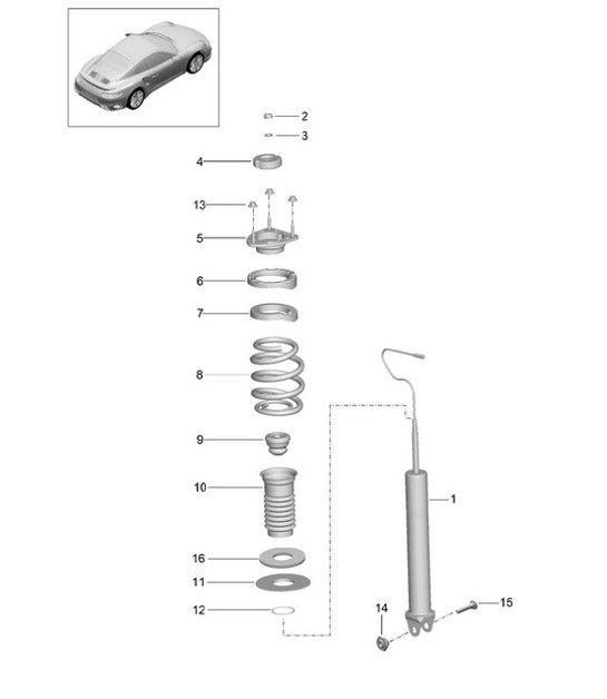 Diagram 502-002 Porsche 991 (911) MK2 2016-2018 Essieu arrière