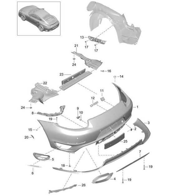 Diagram 802-010 Porsche Cayman 987C/981C (2005-2016) Body