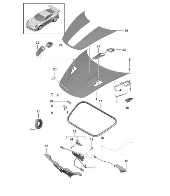 Diagram 803-001 Porsche 991 (911) MK2 2016-2019 Body