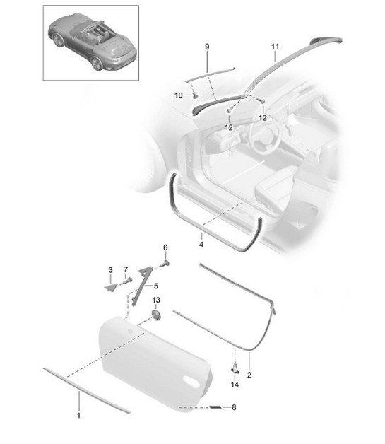 Diagram 804-015 Porsche 991 (911) MK1 2012-2016 Carrosserie