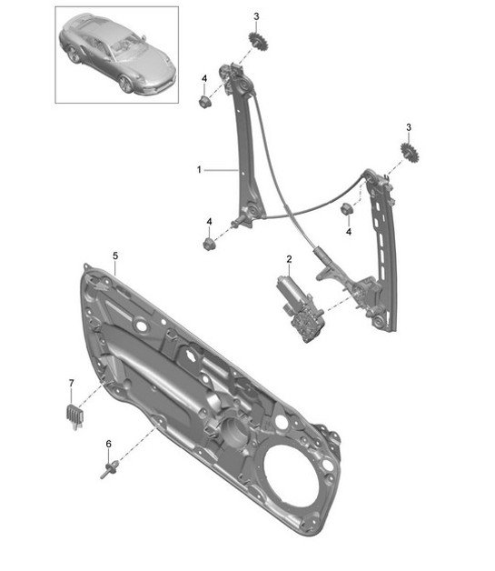 Diagram 804-030 Porsche 991 (911) MK1 2012-2016 Karosserie