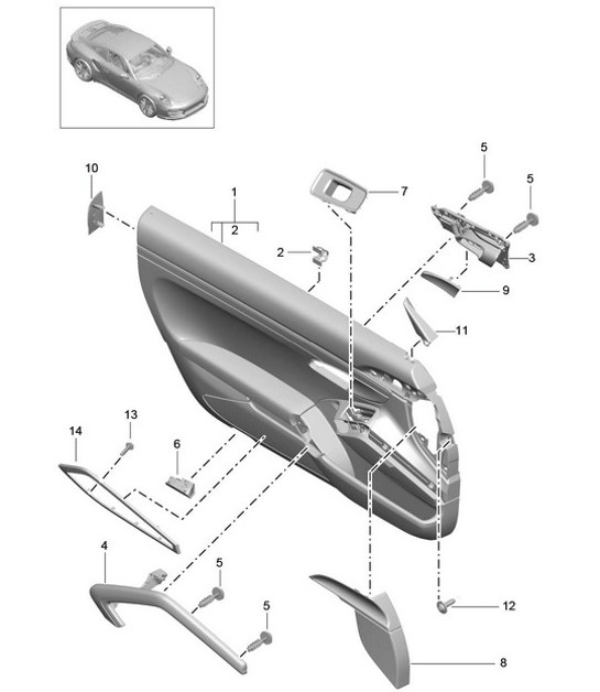 Diagram 808-038 Porsche 991 (911) MK2 2016-2019 Body