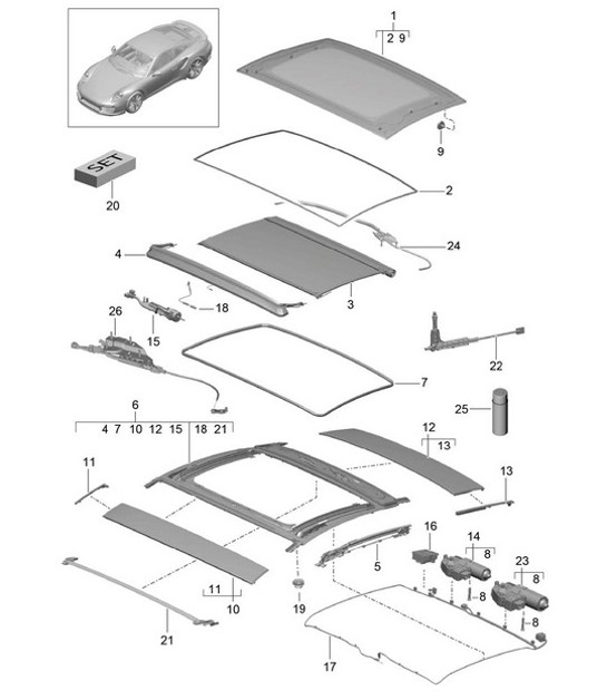 Diagram 811-005 Porsche 991（911）MK1 2012-2016 年  车身