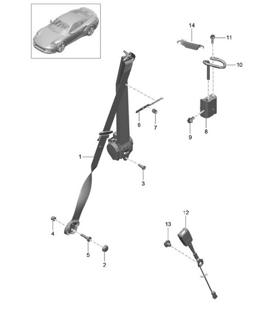 Diagram 812-000 Porsche 991 (911) MK1 2012-2016 Body