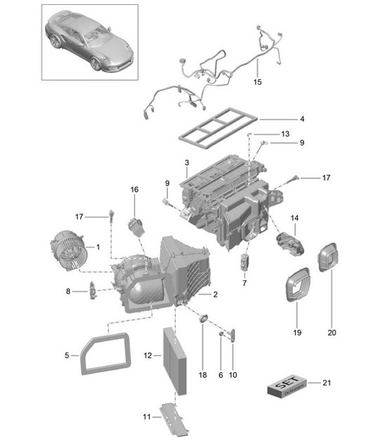 Diagram 813-010 Porsche 991 (911) MK1 2012-2016 Carrosserie