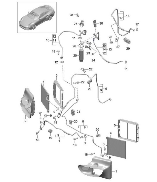 Diagram 813-020 Porsche 991 (911) MK1 2012-2016 Karosserie