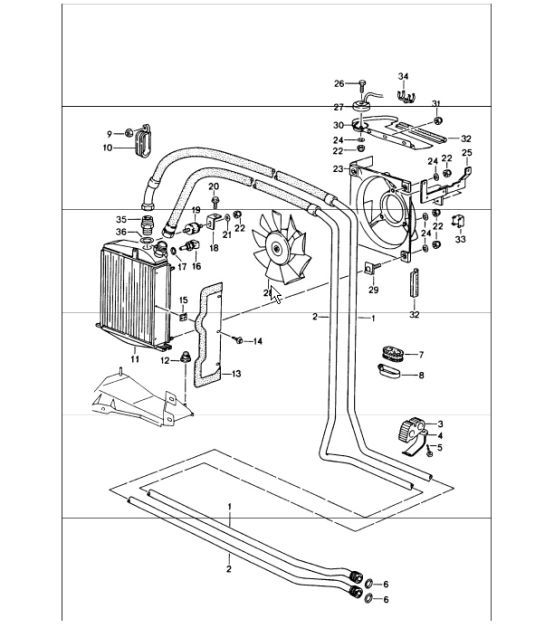 Diagram 104-05 Porsche 993 (911) (1994-1998) Motore