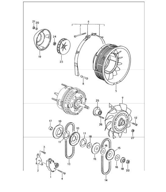 Diagram 105-00 Porsche 993 (911) (1994-1998) Motore